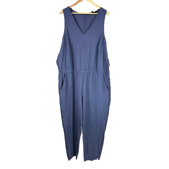 Athleta Brooklyn Textured Jumpsuit Medieval Violet Women's Size 24 New With Tags - Picture 4 of 13